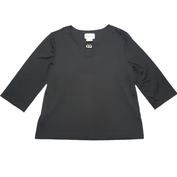 Anthony Richards Tops - Anthony Richards Top Womens Large Black Stretch 3/4 Sleeve Blouse 38 in Chest